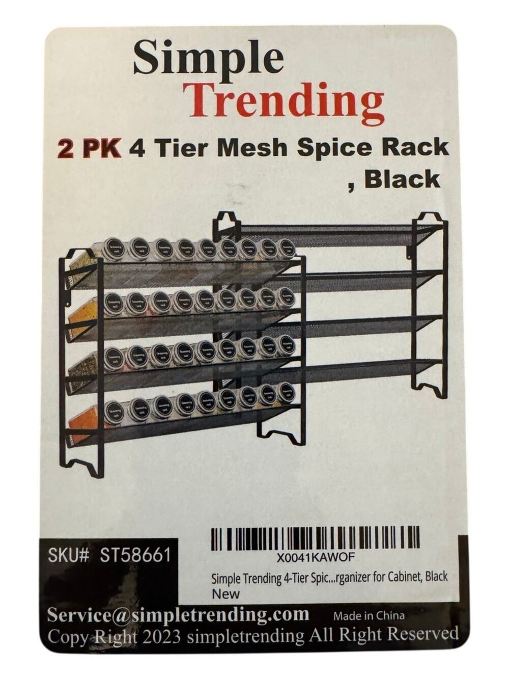 Simple Trending Spice Rack Organizer 4 Tier 2 Pack Black Mesh Wall Mount Cabinet